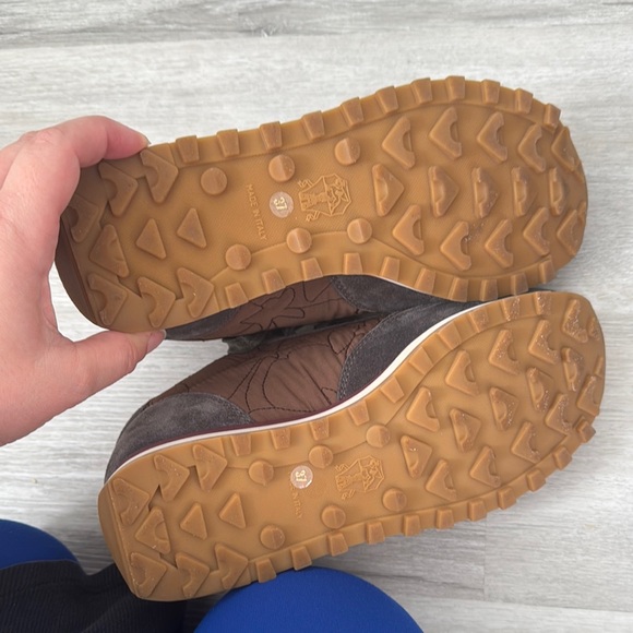 Brunello Cucinelli Gray and Brown Sneakers - Picture 5 of 6